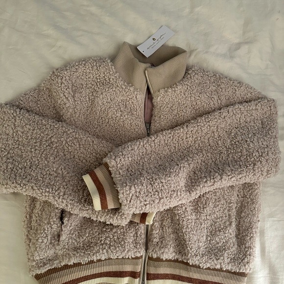 Spiritual Gangster Sherpa Stripe Bomber Jacket - Picture 2 of 5